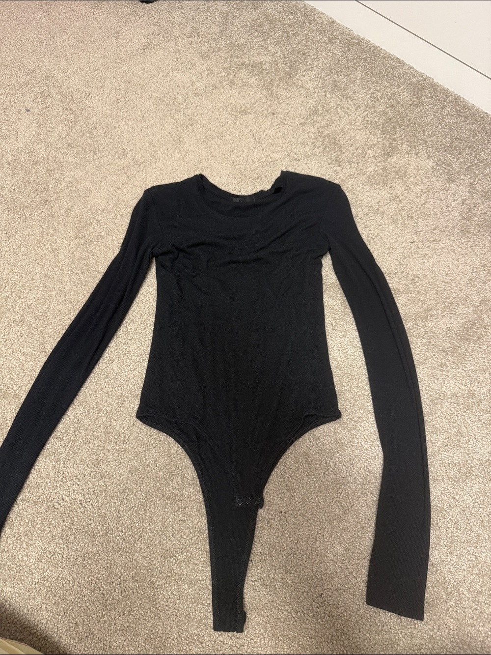 ATM Anthony Thomas Melillo Black Long-Sleeve Bodysuit